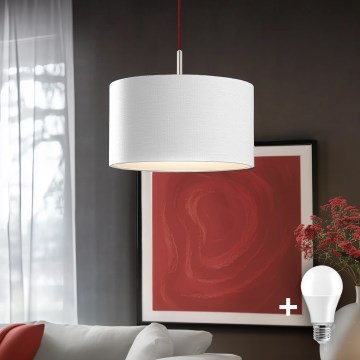 Eglo - LED  Lustr na lanku TUNJA 1xE27/60W/230V bílá
