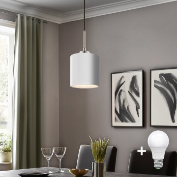 Eglo - LED  Lustr na lanku TUNJA 1xE27/60W/230V bílá