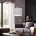 Eglo - LED  Lustr na lanku TUNJA 1xE27/60W/230V bílá