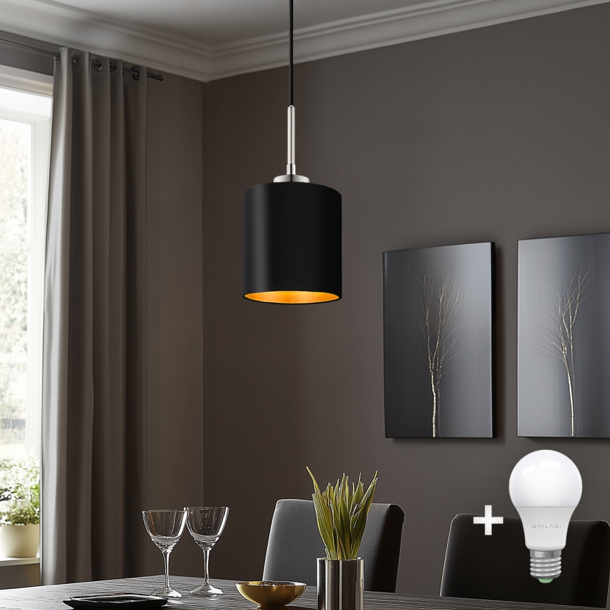 Eglo - LED  Lustr na lanku TUNJA 1xE27/60W/230V černá