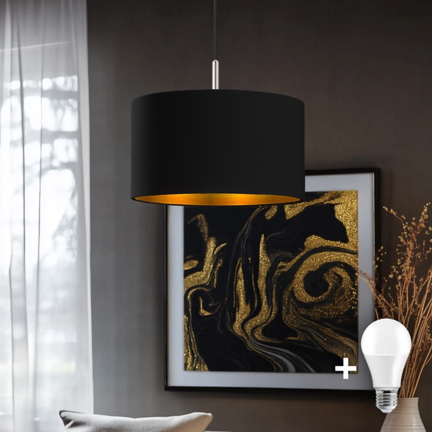 Eglo - LED  Lustr na lanku TUNJA 1xE27/60W/230V černá