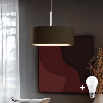 Eglo - LED Lustr na lanku TUNJA 1xE27/60W/230V hnědá