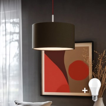 Eglo - LED  Lustr na lanku TUNJA 1xE27/60W/230V hnědá