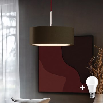 Eglo - LED  Lustr na lanku TUNJA 1xE27/60W/230V hnědá
