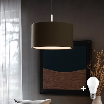 Eglo - LED  Lustr na lanku TUNJA 1xE27/60W/230V hnědá