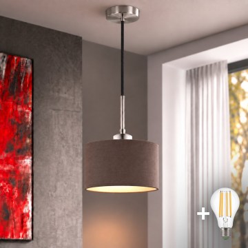 Eglo - LED Lustr na lanku TUNJA 1xE27/60W/230V pr. 20 cm hnědá/černá