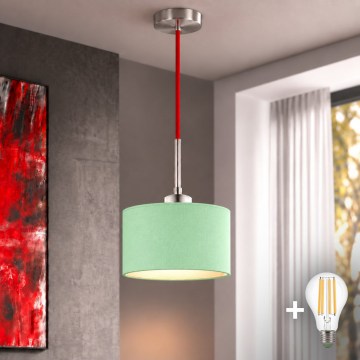 Eglo - LED Lustr na lanku TUNJA 1xE27/60W/230V pr. 20 cm zelená/červená
