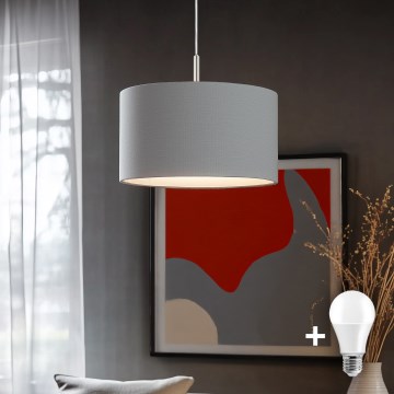 Eglo - LED Lustr na lanku TUNJA 1xE27/60W/230V šedá