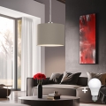 Eglo - LED Lustr na lanku TUNJA 1xE27/60W/230V taupe