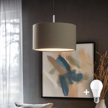 Eglo - LED  Lustr na lanku TUNJA 1xE27/60W/230V taupe