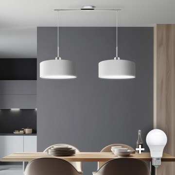 Eglo - LED  Lustr na lanku TUNJA 2xE27/60W/230V bílá