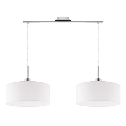 Eglo - LED  Lustr na lanku TUNJA 2xE27/60W/230V bílá