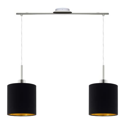 Eglo - LED  Lustr na lanku TUNJA 2xE27/60W/230V černá