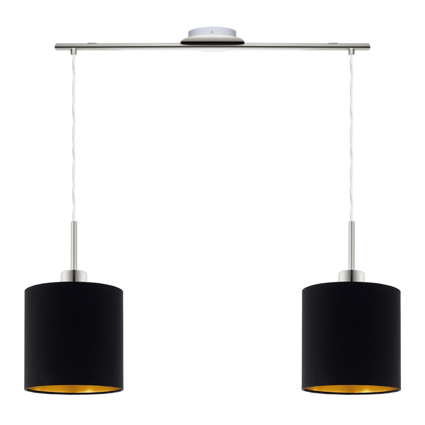 Eglo - LED  Lustr na lanku TUNJA 2xE27/60W/230V černá
