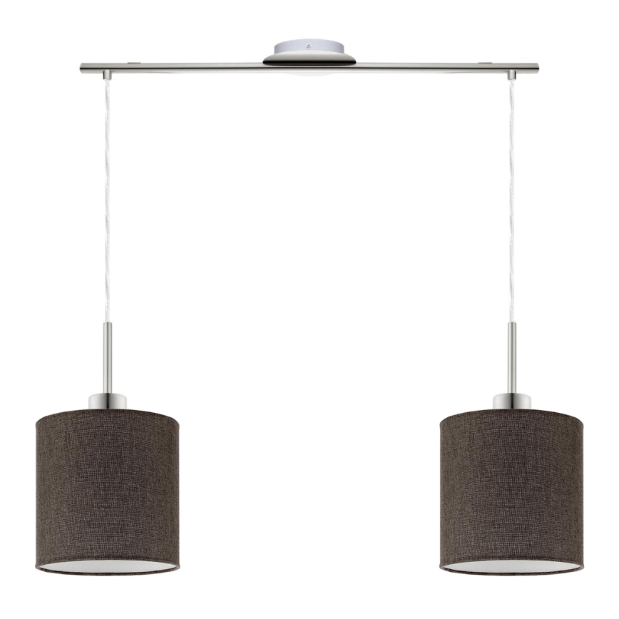 Eglo - LED  Lustr na lanku TUNJA 2xE27/60W/230V hnědá