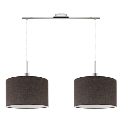 Eglo - LED  Lustr na lanku TUNJA 2xE27/60W/230V hnědá
