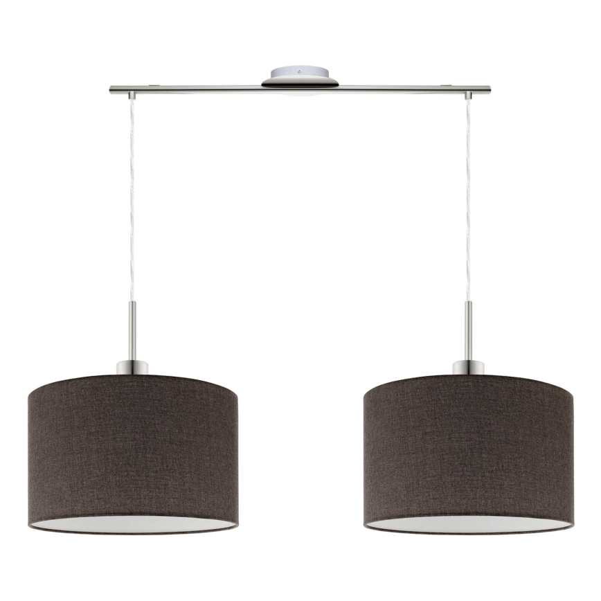 Eglo - LED  Lustr na lanku TUNJA 2xE27/60W/230V hnědá