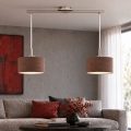 Eglo - LED Lustr na lanku TUNJA 2xE27/60W/230V matný chrom/hnědá
