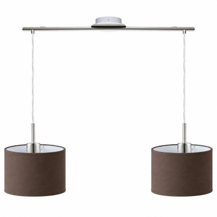 Eglo - LED Lustr na lanku TUNJA 2xE27/60W/230V matný chrom/hnědá