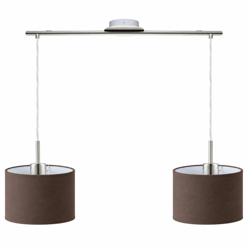 Eglo - LED Lustr na lanku TUNJA 2xE27/60W/230V matný chrom/hnědá
