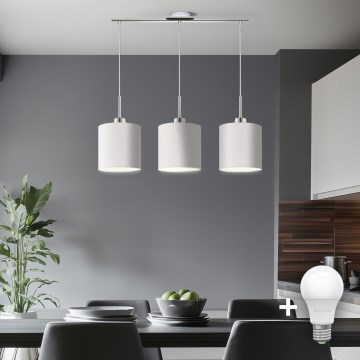 Eglo - LED  Lustr na lanku TUNJA 3xE27/60W/230V bílá