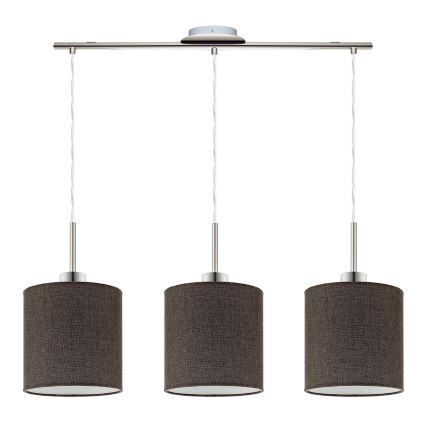 Eglo - LED  Lustr na lanku TUNJA 3xE27/60W/230V hnědá