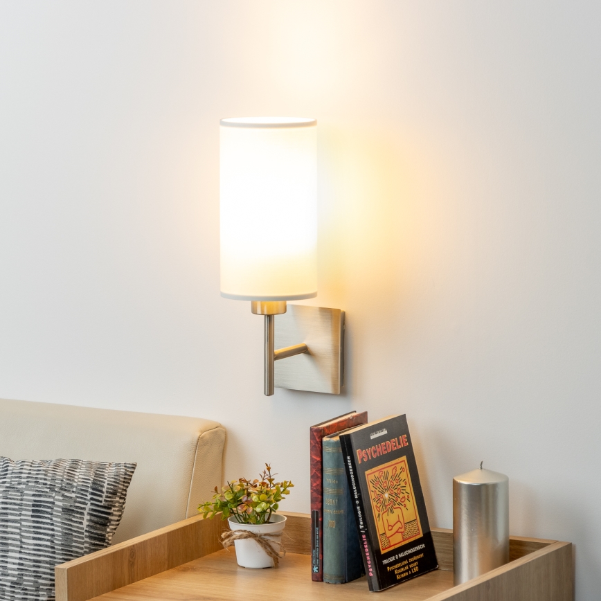 Eglo - LED  Nástěnné svítidlo TUNJA 1xE27/60W/230V matný chrom/bílá