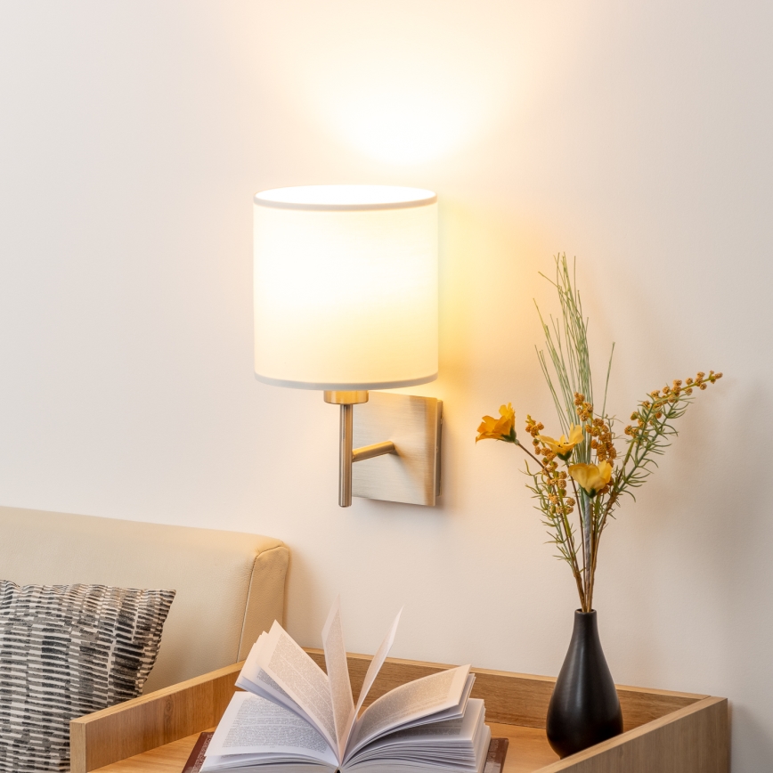 Eglo - LED  Nástěnné svítidlo TUNJA 1xE27/60W/230V matný chrom/bílá