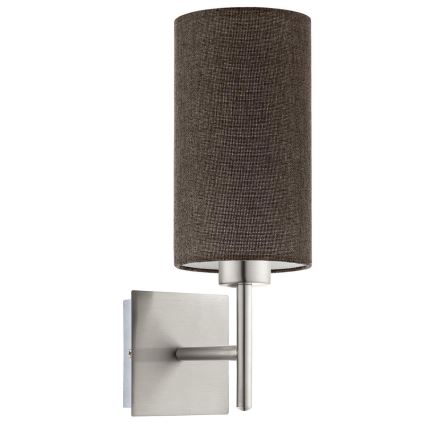 Eglo - LED  Nástěnné svítidlo TUNJA 1xE27/60W/230V matný chrom/hnědá