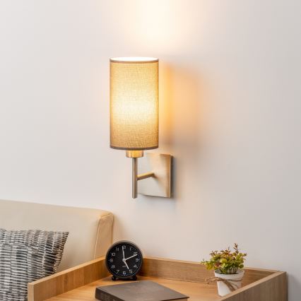 Eglo - LED  Nástěnné svítidlo TUNJA 1xE27/60W/230V matný chrom/hnědá