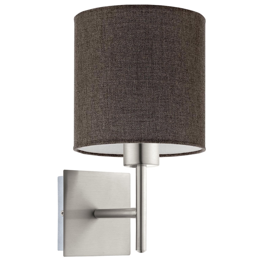 Eglo - LED  Nástěnné svítidlo TUNJA 1xE27/60W/230V matný chrom/hnědá