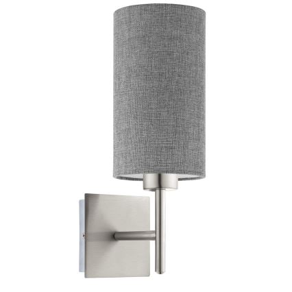 Eglo - LED  Nástěnné svítidlo TUNJA 1xE27/60W/230V matný chrom/šedá