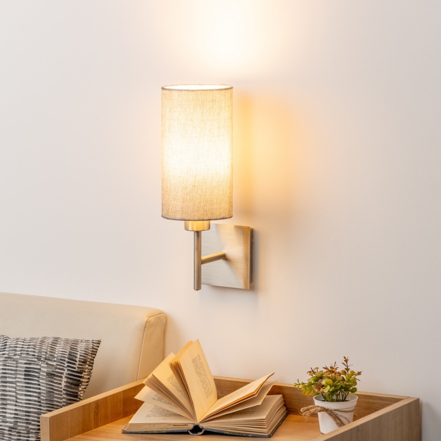Eglo - LED  Nástěnné svítidlo TUNJA 1xE27/60W/230V matný chrom/šedá