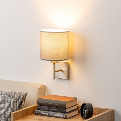 Eglo - LED  Nástěnné svítidlo TUNJA 1xE27/60W/230V matný chrom/šedá