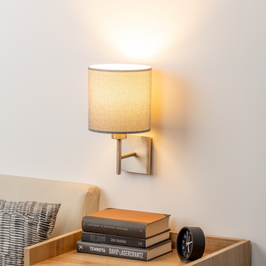 Eglo - LED  Nástěnné svítidlo TUNJA 1xE27/60W/230V matný chrom/šedá