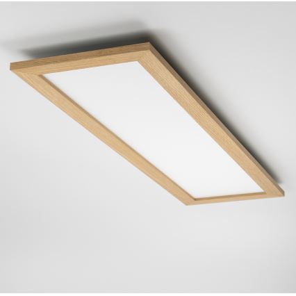 Eglo - LED RGBW Stmívatelný přisazený/podhledový panel SALOBRENA-C WOOD LED/34W/230V 2700-6500K 34x124 cm hnědá + dálkové ovládání