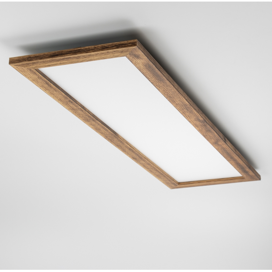 Eglo - LED RGBW Stmívatelný přisazený/podhledový panel SALOBRENA-C WOOD LED/34W/230V 2700-6500K 34x124 cm hnědá + dálkové ovládání