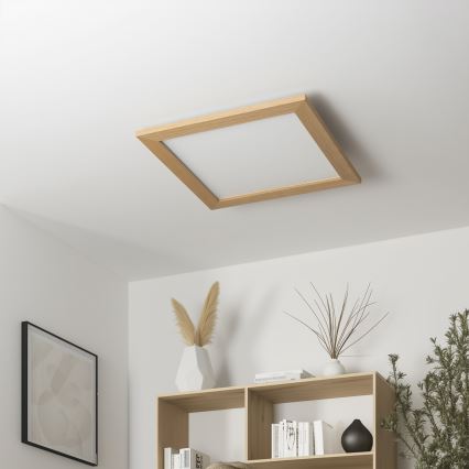 Eglo - LED RGBW Stmívatelný přisazený panel SALOBRENA-C WOOD LED/21W/230V 2700-6500K 49,5x49,5 cm hnědá + dálkové ovládání