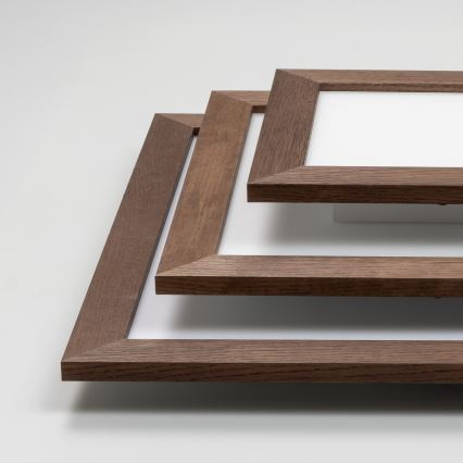 Eglo - LED RGBW Stmívatelný přisazený panel SALOBRENA-C WOOD LED/16W/230V 2700-6500K 34x34 cm tmavě hnědá + dálkové ovládání