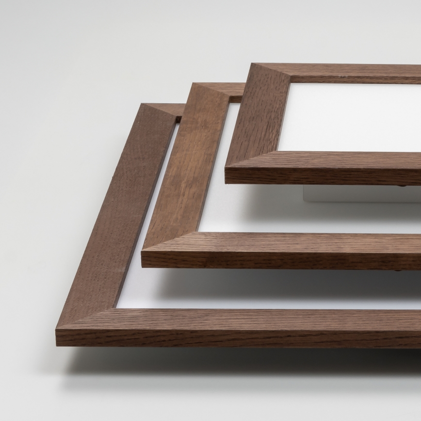 Eglo - LED RGBW Stmívatelný přisazený panel SALOBRENA-C WOOD LED/16W/230V 2700-6500K 34x34 cm tmavě hnědá + dálkové ovládání