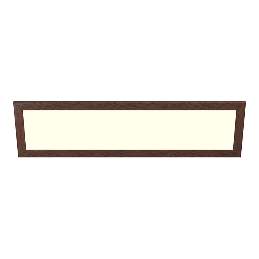 Eglo - LED RGBW Stmívatelný přisazený/podhledový panel SALOBRENA-C WOOD LED/34W/230V 2700-6500K 34x124 cm tmavě hnědá + dálkové ovládání