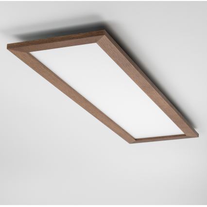 Eglo - LED RGBW Stmívatelný přisazený/podhledový panel SALOBRENA-C WOOD LED/34W/230V 2700-6500K 34x124 cm tmavě hnědá + dálkové ovládání