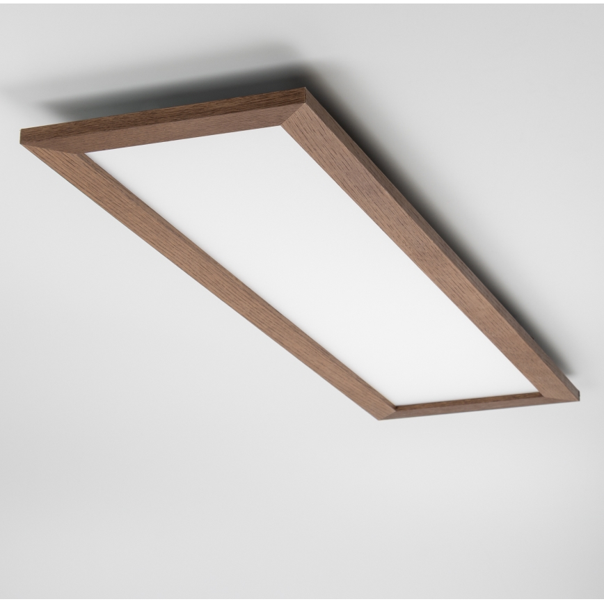 Eglo - LED RGBW Stmívatelný přisazený/podhledový panel SALOBRENA-C WOOD LED/34W/230V 2700-6500K 34x124 cm tmavě hnědá + dálkové ovládání