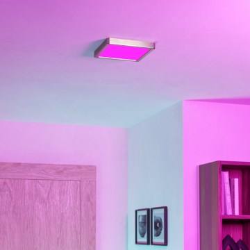 Eglo - LED RGBW Stmívatelné koupelnové stropní svítidlo LED/10,5W/230V 2700-6500K 22x22 cm IP44 matný chrom