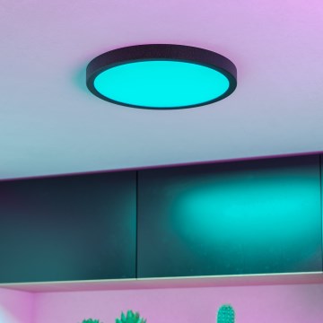 Eglo - LED RGBW Stmívatelné koupelnové stropní svítidlo LED/14,3W/230V 2700-6500K pr. 27,8cm IP44 černá