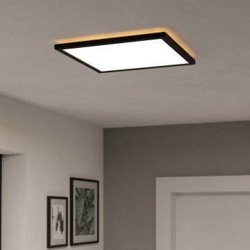 Eglo - LED RGBW Stmívatelné koupelnové stropní svítidlo LED/17,6W/230V 2700-6500K 39x39 cm IP44 černá ZigBee