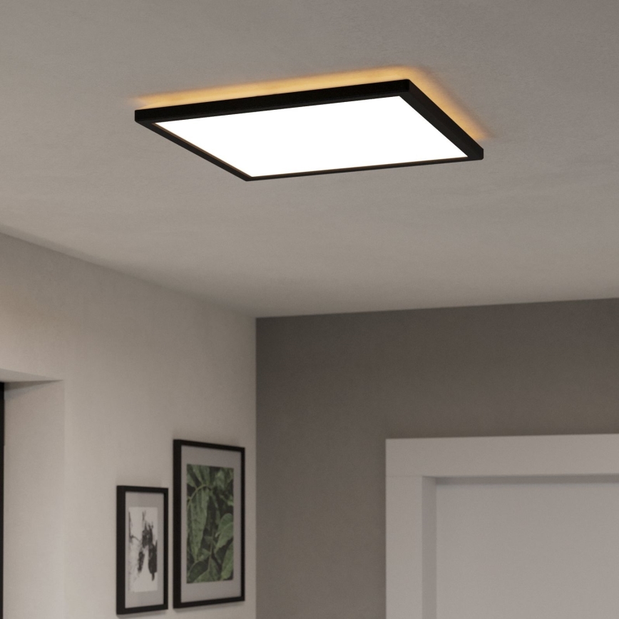 Eglo - LED RGBW Stmívatelné koupelnové stropní svítidlo LED/17,6W/230V 2700-6500K 39x39 cm IP44 černá ZigBee