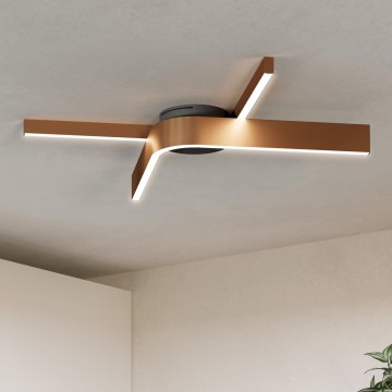 Eglo - LED RGBW Stmívatelné stropní svítidlo 2xLED/18W/230V 2700-6500K měděná/černá