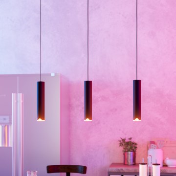 Eglo - LED RGBW Stmívatelný lustr na lanku 3xLED/3,7W/230V 2700-6500K černá