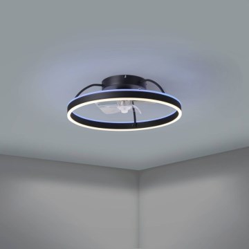 Eglo - LED RGBW Stmívatelný stropní ventilátor LED/36W/230V 3000-6500K černá + dálkové ovládání